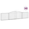 vidaXL 8 db &iacute;ves horganyzott vas gabion kos&aacute;r 400x30x80/100 cm