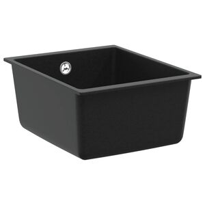 vidaXL Mosogat&oacute; 80% Kvarc &eacute;s 20% Gyanta 370 x 460 mm Fekete