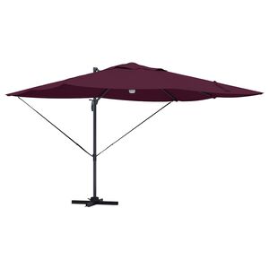 vidaXL Napernyő Bordeaux piros 351 x 250 x 253 cm Pamut &eacute;s Alum&iacute;nium