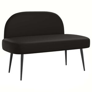vidaXL K&aacute;rpitozott pad h&aacute;tt&aacute;ml&aacute;val Fekete 110 x 60 x 76 cm Műbőr