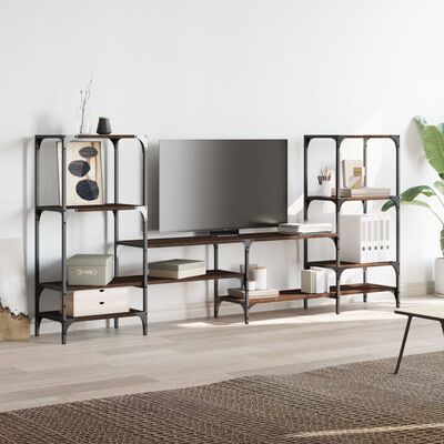 vidaXL barna tölgy színű szerelt fa TV-szekrény 206,5x28,5x95 cm