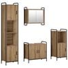 vidaXL F&uuml;rdőszobai Szekr&eacute;ny Szett 4 db K&eacute;zműves T&ouml;lgy 40 x 36 x 181 cm