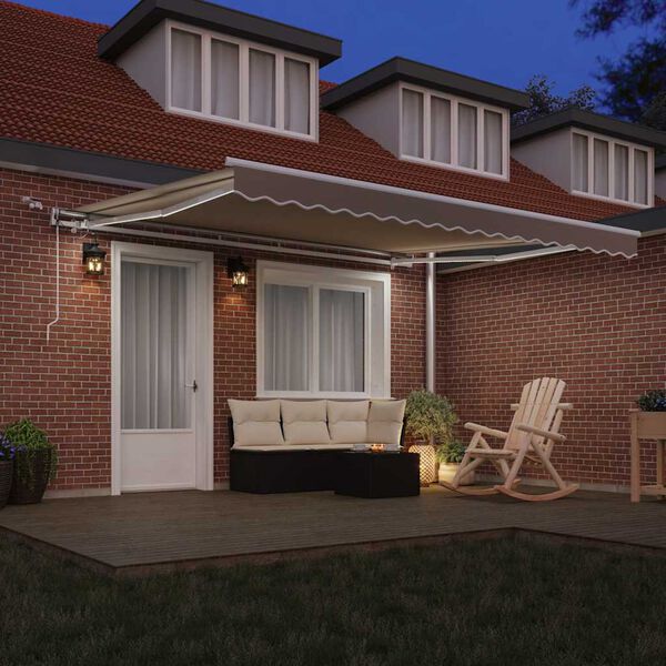 vidaXL Beh&uacute;zhat&oacute; napellenző B&eacute;zs 400 &times; 300 cm Poli&eacute;szter &eacute;s f&eacute;m