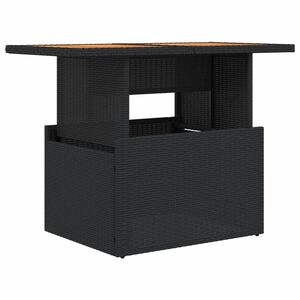 vidaXL fekete polyrattan &eacute;s ak&aacute;cfa kerti asztal 100 x 55 x 73 cm