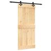 vidaXL Cs&uacute;sz&oacute; ajt&oacute; Term&eacute;szetes &eacute;s Fekete 90 x 210 cm Szil&aacute;rd Fenyőfa