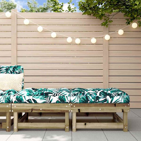 vidaXL 2 db impregnált fenyőfa kerti lábzsámoly párnával