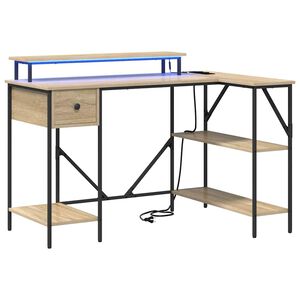 vidaXL Asztal Sonoma t&ouml;lgy 120 x 79 x 86,5 cm Szerelt Fa