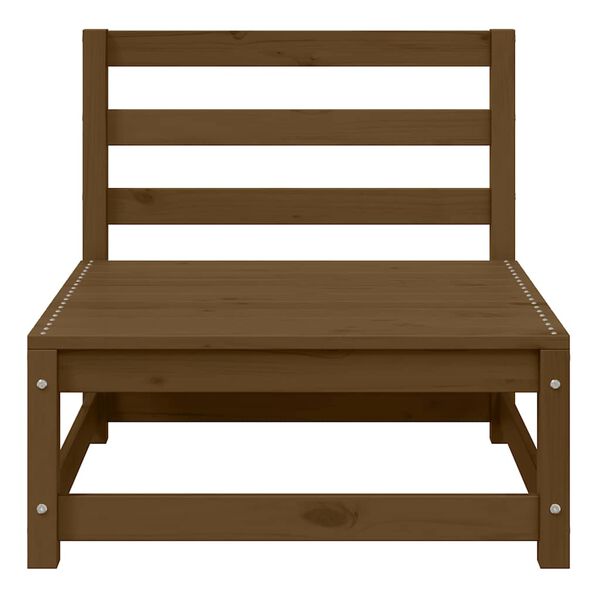 vidaXL tömör akácfa kerti középső kanapé krémszínű párnákkal