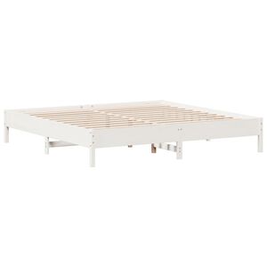 vidaXL feh&eacute;r t&ouml;m&ouml;r fenyőfa &aacute;gy matrac n&eacute;lk&uuml;l 200 x 200 cm