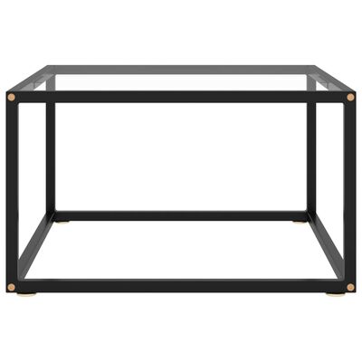 vidaXL fekete dohányzóasztal edzett üveggel 60 x 60 x 35 cm