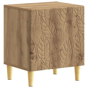 vidaXL &Eacute;jjeli asztal K&eacute;zműves T&ouml;lgy 43 x 34,5 x 50 cm Szerelt Fa