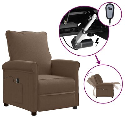 vidaXL barna szövet dönthető elektromos TV-fotel