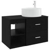 vidaXL F&uuml;rdőszoba b&uacute;tor szett 2 pcs Fekete T&ouml;lgy Szerelt Fa