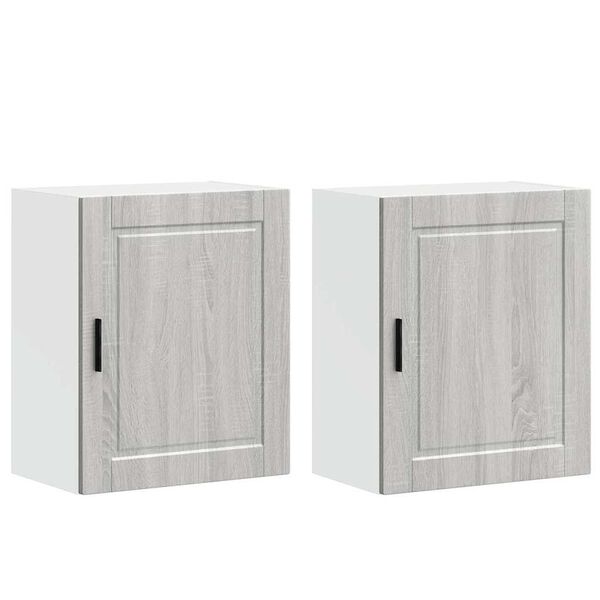 vidaXL konyhai fali szekr&eacute;nyek 2 db Porto sz&uuml;rke sonoma szerelt fa