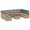 vidaXL Kerti Kanap&eacute; Szett 10 db Beige &eacute;s Vil&aacute;gossz&uuml;rke polirattan