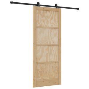 vidaXL Cs&uacute;sz&oacute; ajt&oacute; ORKDAL 86 x 211 cm T&ouml;m&ouml;r Fenyőfa Term&eacute;szetes