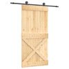 vidaXL Cs&uacute;sz&oacute; ajt&oacute; Term&eacute;szetes &eacute;s Fekete 100 x 210 cm Szil&aacute;rd Fenyőfa