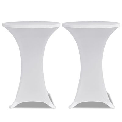 vidaXL 4 darab fehér sztreccs asztalterítő bárasztalhoz Ø60 cm