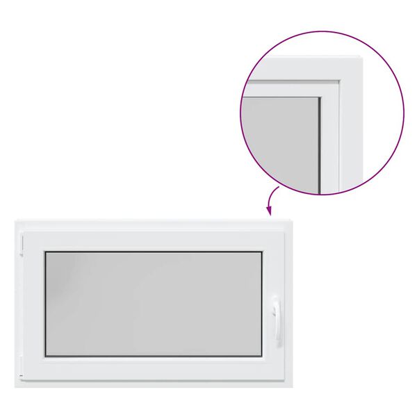 vidaXL "RISOR" pinceablak, 100x50 cm, bukó-nyíló, DIN, bal oldali, fehér