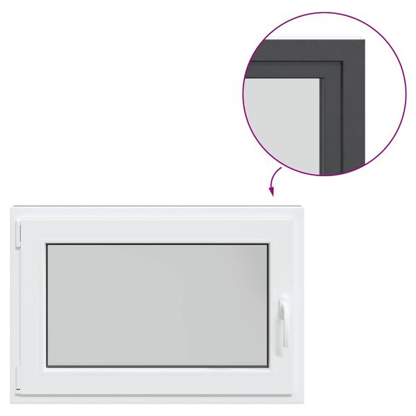 vidaXL "RISOR" pinceablak 90x70 cm, buk&oacute;-ny&iacute;l&oacute;, DIN, bal oldali, antracit