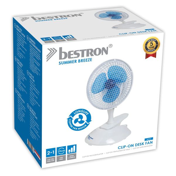 Bestron ACF15 csíptetős asztali ventilátor 19 cm 15 W fehér