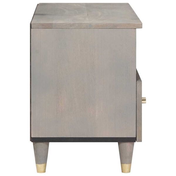 vidaXL TV szekr&eacute;ny fi&oacute;kkal Sz&uuml;rke 70 x 33 x 46 cm T&ouml;m&ouml;r Mang&oacute;f&aacute;t