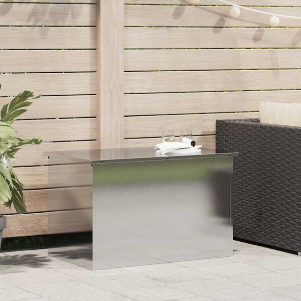 vidaXL Kültéri Tároló Doboz Ezüst 80 x 50,5 x 50 cm Acél