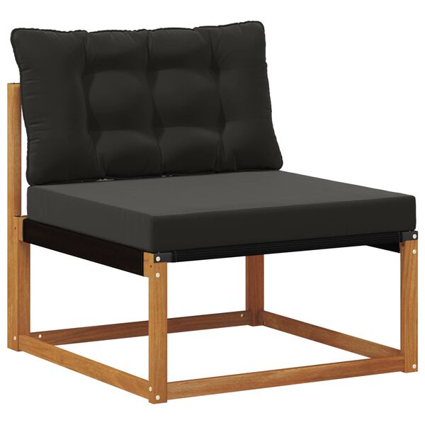 vidaXL Kanap&eacute; Szett p&aacute;rn&aacute;val 4 pcs Term&eacute;szetes &eacute;s fekete