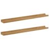 vidaXL Falpolc polcokkal t&aacute;rol&oacute;val 2 pcs Barna 80 x 9 x 3 cm Faanyag