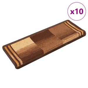 vidaXL 10 db barna &ouml;ntapad&oacute; l&eacute;pcsőszőnyeg 65x21x4 cm