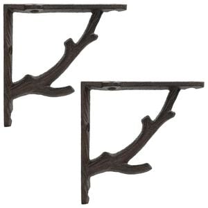 vidaXL Fali polckonzolok 2 db Antik Barna 10 x 10 x 3 cm Ac&eacute;l