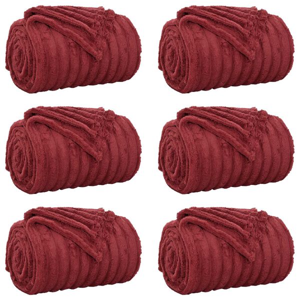 vidaXL Takar&oacute;k 6 pcs Bordeaux piros 150 x 130 cm Gyapj&uacute;