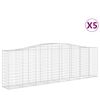 vidaXL 5 db &iacute;ves horganyzott vas gabion kos&aacute;r 400x50x120/140 cm