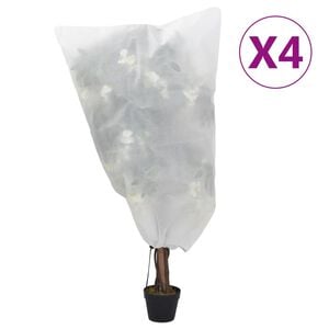vidaXL 4 db n&ouml;v&eacute;nyv&eacute;dő huzat zsin&oacute;rral 70 g/m&sup2; 0,8 x 0,8 m