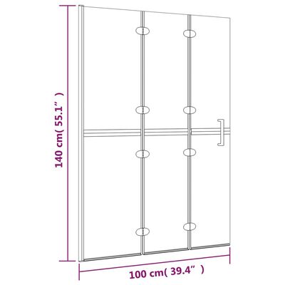 vidaXL fehér ESG zuhanykabin összecsukható ajtóval 100 x 140 cm