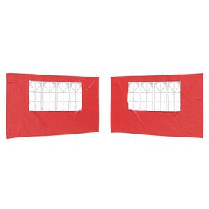 vidaXL Parti s&aacute;tor oldalfal 2 db 400 x 195 cm Piros PE &eacute;s ac&eacute;l
