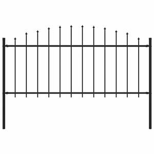 vidaXL fekete ac&eacute;l Woerden kerti ker&iacute;t&eacute;s l&aacute;ndzs&aacute;s tetejű 170 x 75 cm