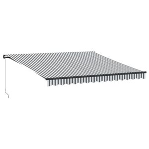 vidaXL antracitsz&uuml;rke &eacute;s feh&eacute;r k&eacute;zzel kih&uacute;zhat&oacute; napellenző 400x350 cm