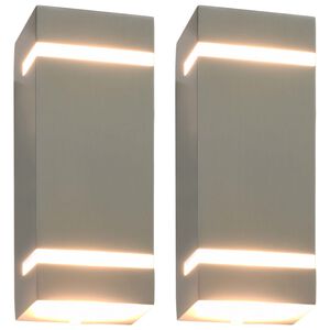 vidaXL 2 db ez&uuml;stsz&iacute;nű n&eacute;gysz&ouml;gű k&uuml;lt&eacute;ri fali l&aacute;mpa 35 W