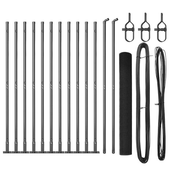 vidaXL Ker&iacute;t&eacute;soszlop Sz&uuml;rke 25 x 1 m (12 x 12 mm h&aacute;l&oacute;) Ac&eacute;l