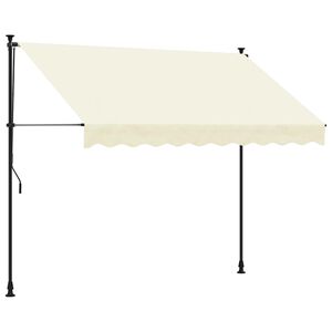vidaXL kr&eacute;msz&iacute;nű sz&ouml;vet &eacute;s ac&eacute;l feltekerhető napellenző 300 x 150 cm