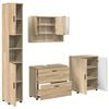 vidaXL F&uuml;rdőszoba b&uacute;tor szett 4 db Sonoma t&ouml;lgy 35 x 30 x 192 cm