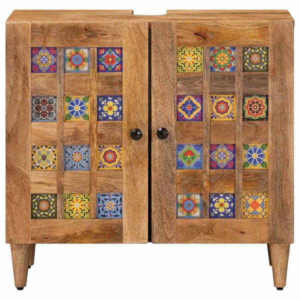 vidaXL F&uuml;rdőszobai mosd&oacute;szekr&eacute;ny t&aacute;rol&oacute;val Term&eacute;szetes 62 x 33 x 58 cm