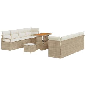 vidaXL Kerti Kanap&eacute; Szett p&aacute;rn&aacute;val Beige &eacute;s kr&eacute;m 90 x 55 x 71 cm