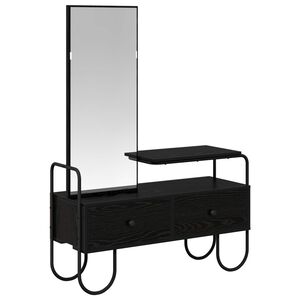 vidaXL &Ouml;lt&ouml;zk&ouml;dőasztal Fekete T&ouml;lgy 100 x 36,5 x 136 cm Szerelt Fa