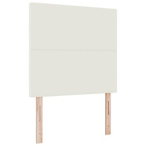 vidaXL LED &aacute;gyt&aacute;mla LED szalagokkal Kr&eacute;m 80 cm B&aacute;rsonyos sz&ouml;vet