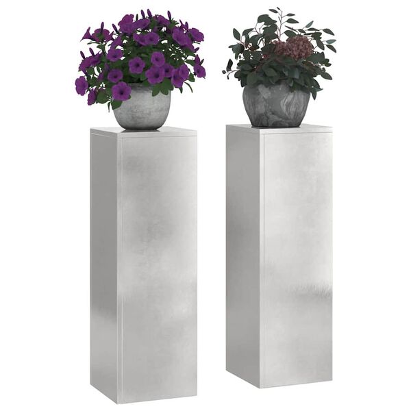 vidaXL Növényállvány 2 pcs Ezüst 24 x 24 x 75 cm Rozsdamentes acél