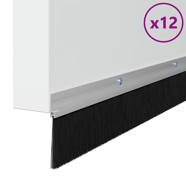 vidaXL Csavaros Ajt&oacute; Kefe Z&aacute;r 12 pcs Ez&uuml;st 100 cm Alum&iacute;nium &ouml;tv&ouml;zet