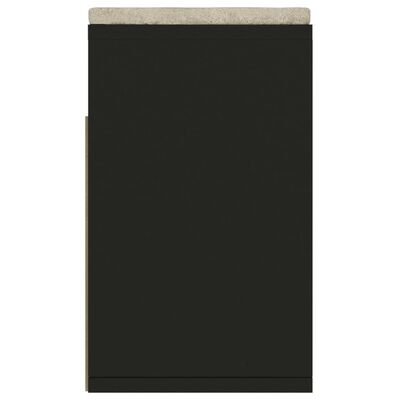 vidaXL fekete forgácslap cipőtároló pad párnával 104 x 30 x 49 cm