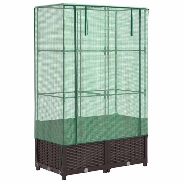 vidaXL rattan megjelen&eacute;sű magas&aacute;gy&aacute;s melegh&aacute;ztakar&oacute;val 80x40x138 cm